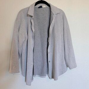 Vintage grey white striped button down